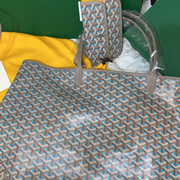 NEW GOYARD LIMITED EDITION Saint Louis Claire Voie GM Tote bag Turq/Grege - Picture 17 of 17